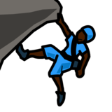 Person Climbing: Dark Skin Tone on emojidex 1.0.33