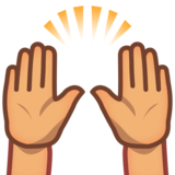 Raising Hands: Medium Skin Tone on emojidex 1.0.33