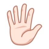 Hand with Fingers Splayed: Light Skin Tone on emojidex 1.0.33