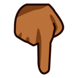 Backhand Index Pointing Down: Medium-Dark Skin Tone on emojidex 1.0.33