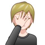 Person Facepalming: Light Skin Tone on emojidex 1.0.34