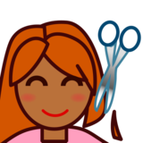 Person Getting Haircut: Medium-Dark Skin Tone on emojidex 1.0.34