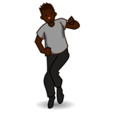 Man Dancing: Dark Skin Tone on emojidex 1.0.34