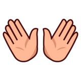 Open Hands: Medium-Light Skin Tone on emojidex 1.0.34