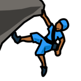 Person Climbing: Medium-Dark Skin Tone on emojidex 1.0.34