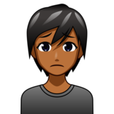 Person Frowning: Medium-Dark Skin Tone on emojidex 1.0.34