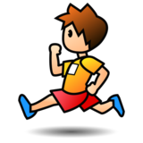 Person Running: Medium-Light Skin Tone on emojidex 1.0.34