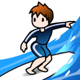 Person Surfing: Light Skin Tone on emojidex 1.0.34