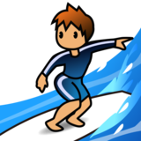 Person Surfing: Medium Skin Tone on emojidex 1.0.34