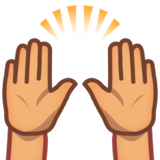 Raising Hands: Medium Skin Tone on emojidex 1.0.14
