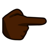 Backhand Index Pointing Right: Dark Skin Tone on emojidex 1.0.14