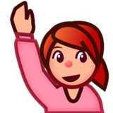Person Raising Hand: Medium-Light Skin Tone on emojidex 1.0.19