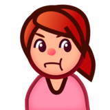 Person Pouting: Medium-Light Skin Tone on emojidex 1.0.19
