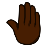 Raised Back of Hand: Dark Skin Tone on emojidex 1.0.19