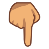 Backhand Index Pointing Down: Medium Skin Tone on emojidex 1.0.19