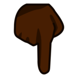 Backhand Index Pointing Down: Dark Skin Tone on emojidex 1.0.19