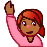 Person Raising Hand: Medium-Dark Skin Tone on emojidex 1.0.22