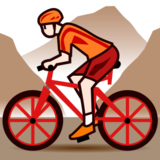 Person Mountain Biking: Light Skin Tone on emojidex 1.0.22