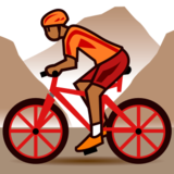 Person Mountain Biking: Medium-Dark Skin Tone on emojidex 1.0.22