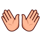 Open Hands: Medium-Light Skin Tone on emojidex 1.0.22