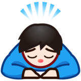 Person Bowing: Light Skin Tone on emojidex 1.0.22