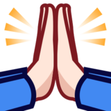 Folded Hands: Light Skin Tone on emojidex 1.0.22