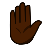Raised Hand: Dark Skin Tone on emojidex 1.0.22