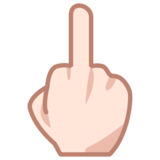 Middle Finger: Light Skin Tone on emojidex 1.0.22