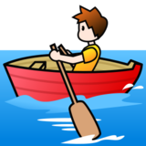 Person Rowing Boat: Light Skin Tone on emojidex 1.0.22