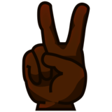 Victory Hand: Dark Skin Tone on emojidex 1.0.22