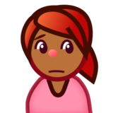 Person Frowning: Medium-Dark Skin Tone on emojidex 1.0.24