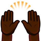 Raising Hands: Dark Skin Tone on emojidex 1.0.24