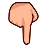 Backhand Index Pointing Down: Medium-Light Skin Tone on emojidex 1.0.24