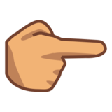 Backhand Index Pointing Right: Medium Skin Tone on emojidex 1.0.24