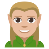 Man Elf: Medium-Light Skin Tone on JoyPixels 3.1