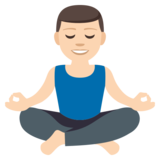 Man in Lotus Position: Light Skin Tone on JoyPixels 3.1