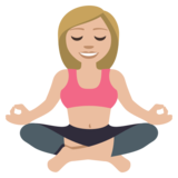 Woman in Lotus Position: Medium-Light Skin Tone on JoyPixels 3.1