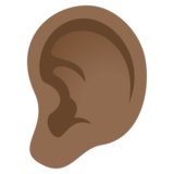 Ear: Medium-Dark Skin Tone on JoyPixels 4.0