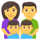 Family: Man, Woman, Boy, Boy on JoyPixels 4.0