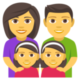 Family: Man, Woman, Girl, Girl on JoyPixels 4.0