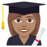 Woman Student: Medium Skin Tone on JoyPixels 4.0