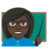 Woman Teacher: Dark Skin Tone on JoyPixels 4.0