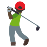 Person Golfing: Dark Skin Tone on JoyPixels 4.0