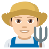 Man Farmer: Light Skin Tone on JoyPixels 4.0