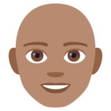 Man: Medium Skin Tone, Bald on JoyPixels 4.0