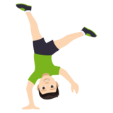 Man Cartwheeling: Light Skin Tone on JoyPixels 4.0