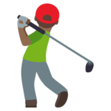 Man Golfing: Medium-Dark Skin Tone on JoyPixels 4.0