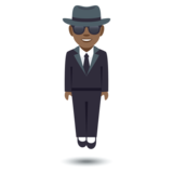 Person in Suit Levitating: Medium-Dark Skin Tone on JoyPixels 4.0