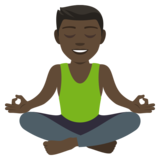 Man in Lotus Position: Dark Skin Tone on JoyPixels 4.0