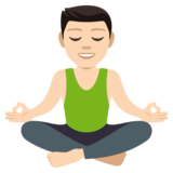 Man in Lotus Position: Light Skin Tone on JoyPixels 4.0